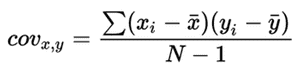 Covariance formula